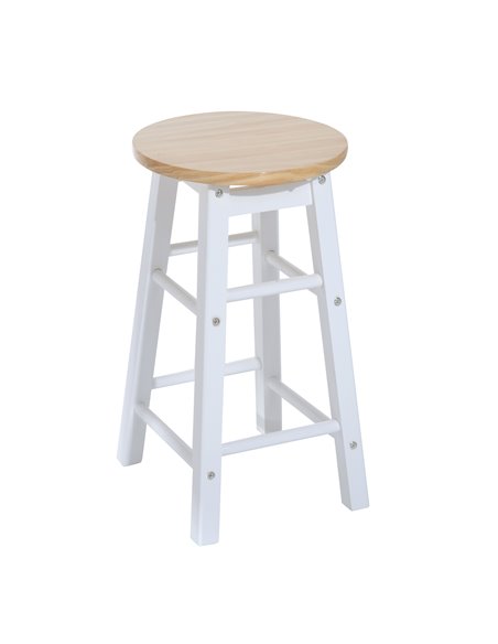 HOMCOM 3PC Wooden Kitchen Cart Mobile Rolling Trolley Folding Bar Table Two Stools Dining Chair Storage Shelf w/2 Drawers & 6 Wh - pic 43535 | FastDaddyshop