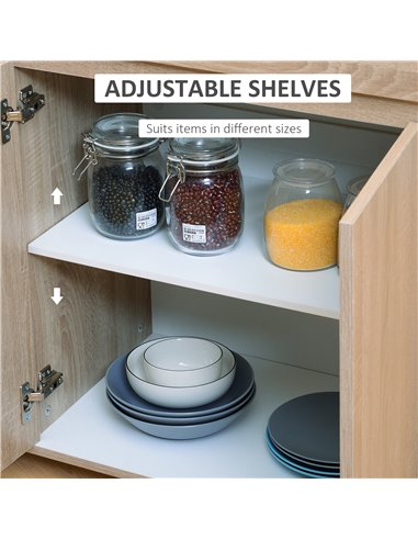 HOMCOM Kitchen Storage Trolley Cart Cupboard Rolling Island Shelves Cabinet With Door and Drawer Locking Wheels 801-078
