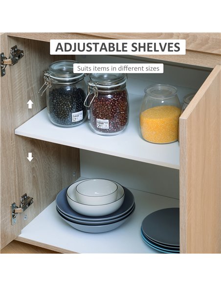 HOMCOM Kitchen Storage Trolley Cart Cupboard Rolling Island Shelves Cabinet With Door and Drawer Locking Wheels 801-078 - pic 43550 | FastDaddyshop