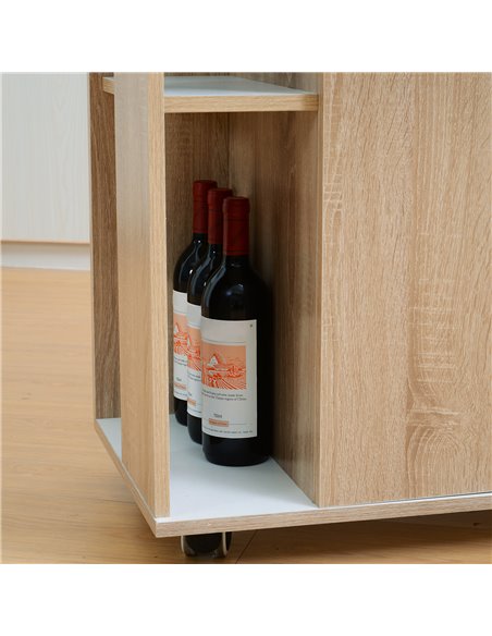 HOMCOM Kitchen Storage Trolley Cart Cupboard Rolling Island Shelves Cabinet With Door and Drawer Locking Wheels 801-078 - pic 43551 | FastDaddyshop