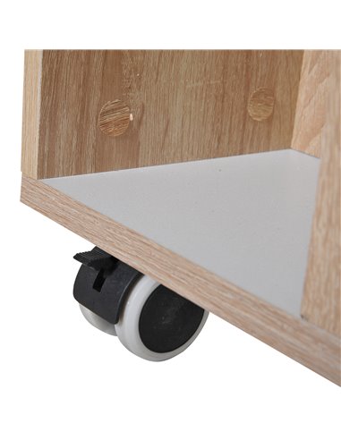 HOMCOM Kitchen Storage Trolley Cart Cupboard Rolling Island Shelves Cabinet With Door and Drawer Locking Wheels 801-078