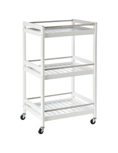 HOMCOM 3-Tier Home Trolley Kitchen Storage, White 801-123WT