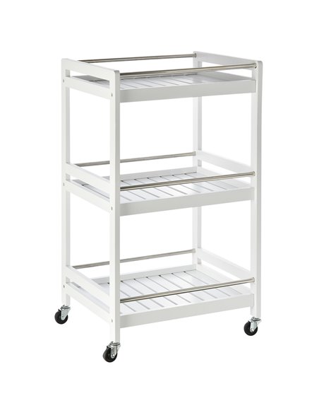HOMCOM 3-Tier Home Trolley Kitchen Storage, White 801-123WT - pic 43599 | FastDaddyshop