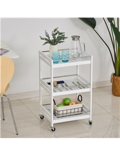 HOMCOM 3-Tier Home Trolley Kitchen Storage, White 801-123WT 2