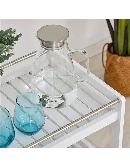 HOMCOM 3-Tier Home Trolley Kitchen Storage w/ Steel Bars 4 Wheels Rolling Unit Organiser Living Room White 801-123WT - pic 43605 | FastDaddyshop