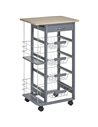 HOMCOM Kitchen Trolley, Multi-Use Kitchen Island, Dark Grey 801-121V01CG