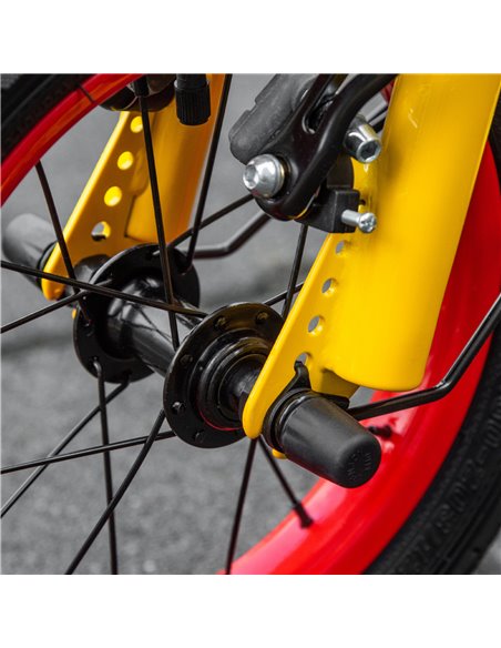 HOMCOM Kids Kick Scooter, w/ Adjustable Height, Front Rear Dual Brakes, 12 Inch Inflatable Rubber Wheels, for Ages 5+ Years - Ye - pic 4364 | FastDaddyshop
