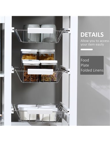 HOMCOM Rolling Kitchen Island on Wheels Trolley Utility Cart with Spice Racks, Towel Rack, Baskets & Drawers for Dining Room 801