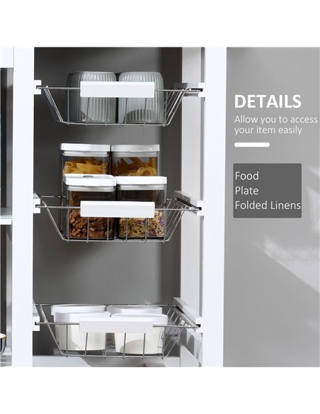 HOMCOM Rolling Kitchen Island on Wheels Trolley Utility Cart with Spice Racks, Towel Rack, Baskets & Drawers for Dining Room 801 - pic 43650 | FastDaddyshop