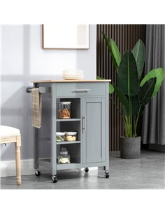 HOMCOM Compact Kitchen Trolley Utility Cart on Wheels, Grey 801-211GY 2