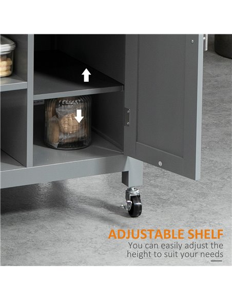 HOMCOM Compact Kitchen Trolley Utility Cart on Wheels with Open Shelf & Storage Drawer for Dining Room, Kitchen, Grey 801-211GY - pic 43694 | FastDaddyshop