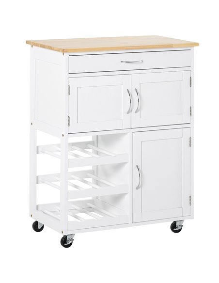 HOMCOM Modern Kitchen Trolley, Rolling Island Storage Cart, White 801-179 - pic 43707 | FastDaddyshop