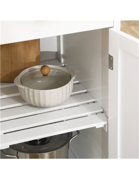 HOMCOM Compact Kitchen Trolley Utility Cart on Wheels with Wine Rack, Drawer, Open Shelf and Storage Cabinet for Dining Room, Wh - pic 43722 | FastDaddyshop