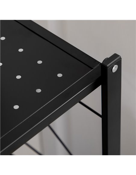 HOMCOM 3-Tier Storage Trolley Cart, Foldable Rolling Cart for Kitchen, Living Room and Bathroom, 68 x 34.5 x 85.5 cm, Black 850- - pic 43740 | FastDaddyshop