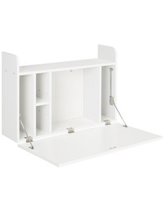 HOMCOM Wall Mounted Table, Drop Leaf Floating Laptop Desk, White 836-531