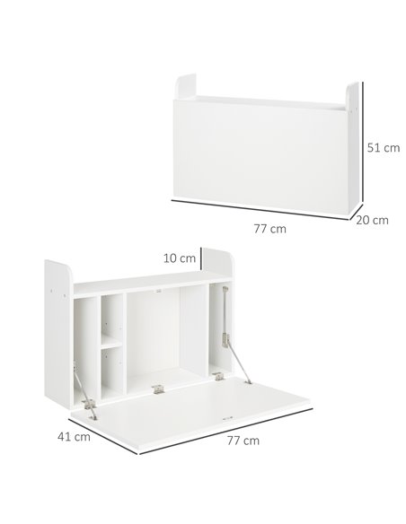 HOMCOM Wall Mounted Table, Drop Leaf Floating Laptop Desk, White 836-531 - pic 43782 | FastDaddyshop