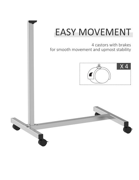 HOMCOM Portable Overbed/Chair Table Sofa Side Notebook Laptop Desk PC Stand Height Adjustable w/ Lockable 4 Castors & Wooden Top - pic 43794 | FastDaddyshop