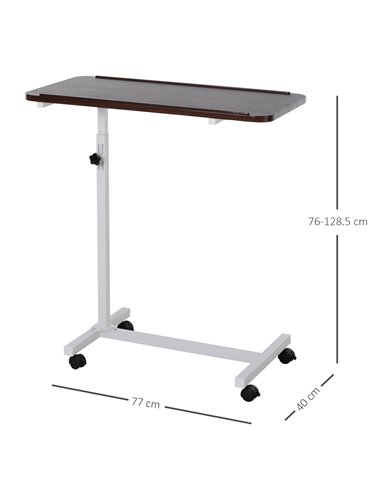 HOMCOM Portable Overbed Table, Laptop Desk, Brown 831-110