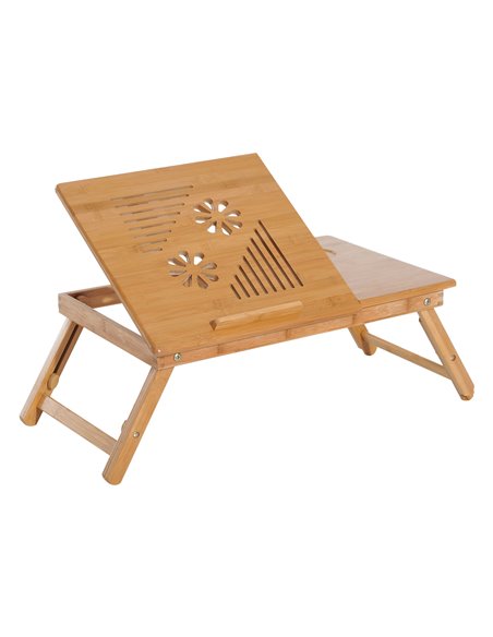 HOMCOM Foldable Bamboo Laptop Desk, Natural Bamboo 923-002 - pic 43816 | FastDaddyshop