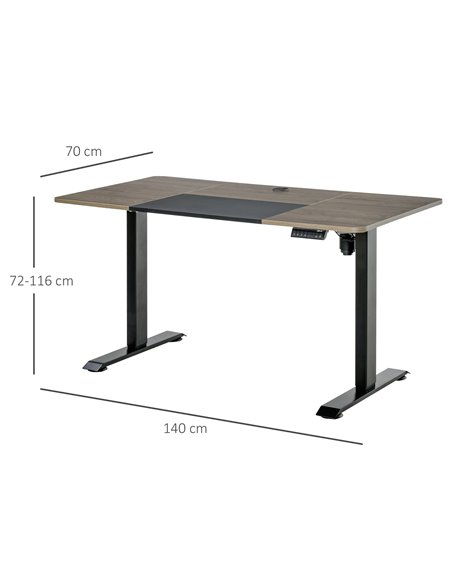 Vinsetto Height Adjustable Electric Standing Desk, Teak 920-071V70 - pic 43836 | FastDaddyshop