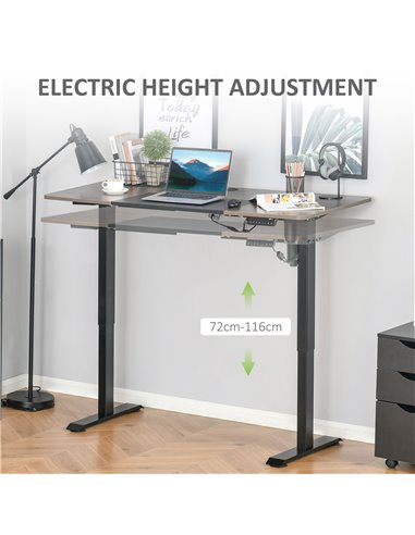 Vinsetto Height Adjustable Electric Standing Desk, Teak 920-071V70
