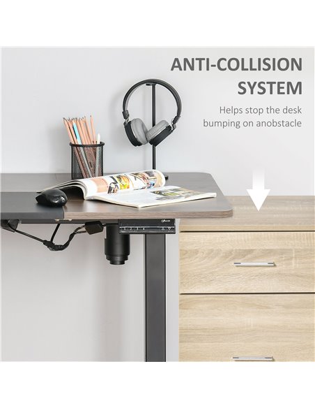 Vinsetto Height Adjustable Electric Standing Desk with 4 Automatic Memory Preset 140cm x 70cm Tabletop Stand Up Desk for Home Of - pic 43840 | FastDaddyshop