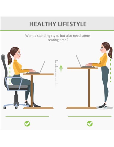 Vinsetto Height Adjustable Electric Standing Desk with 4 Automatic Memory Preset 140cm x 70cm Tabletop Stand Up Desk for Home Of