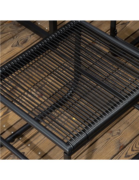 Outsunny Patio 11 PCs PE Rattan Dining Set, Garden Round Wicker 10-seater Table & Chair Sets, with Wood Grain Plastic Top, Space - pic 43851 | FastDaddyshop