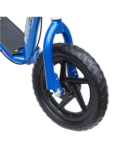 HOMCOM Teen Push Scooter Kids Children Stunt Scooter Bike Bicycle Ride On 12" EVA Tyres, Blue
