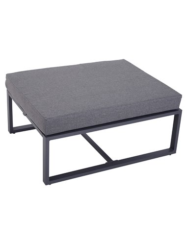 Outsunny 6 PCs Outdoor Indoor Sectional Sofa Set Thick Padded Cushions Aluminium Frame 5 Seaters 1 Coffee Table Footrest Grey 86