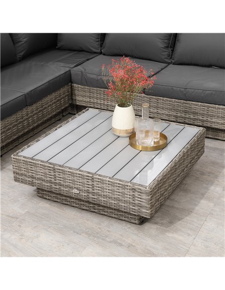 Outsunny 5-Seater Rattan Garden Furniture Outdoor Sectional Corner Sofa and Coffee Table Set  Conservatory Wicker Weave w/ Armre - pic 43905 | FastDaddyshop