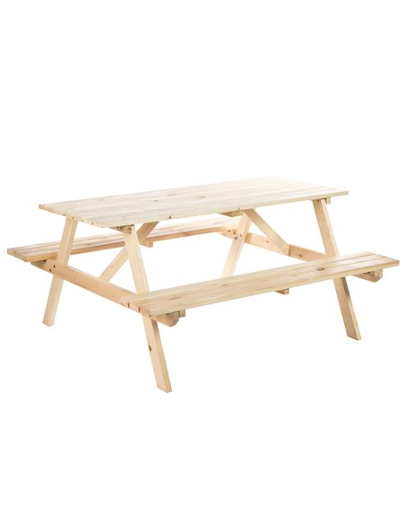Outsunny 4 Seater Wooden Picnic Table Bench, Natural Wood Colour 84B-193 - pic 43906 | FastDaddyshop