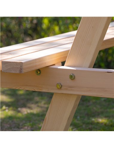 Outsunny 4 Seater Wooden Picnic Table Bench for Outdoor Garden or Patio w/ Parasol Cutout 150 cm 84B-193