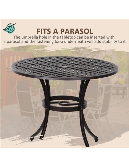Outsunny Cast Aluminium 4-Seater Outdoor Garden Table & Chair Set Brown 84B-346 - pic 43919 | FastDaddyshop