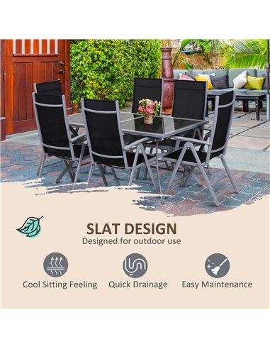 Outsunny Cast Aluminium 4-Seater Outdoor Garden Table & Chair Set Brown 84B-346