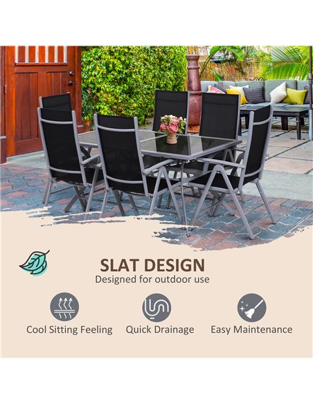 Outsunny Cast Aluminium 4-Seater Outdoor Garden Table & Chair Set Brown 84B-346 - pic 43920 | FastDaddyshop