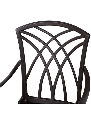 Outsunny Cast Aluminium 4-Seater Outdoor Garden Table & Chair Set Brown 84B-346
