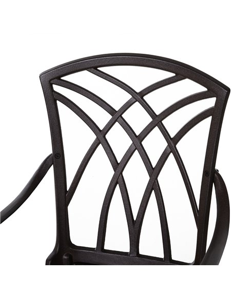 Outsunny Cast Aluminium 4-Seater Outdoor Garden Table & Chair Set Brown 84B-346 - pic 43922 | FastDaddyshop