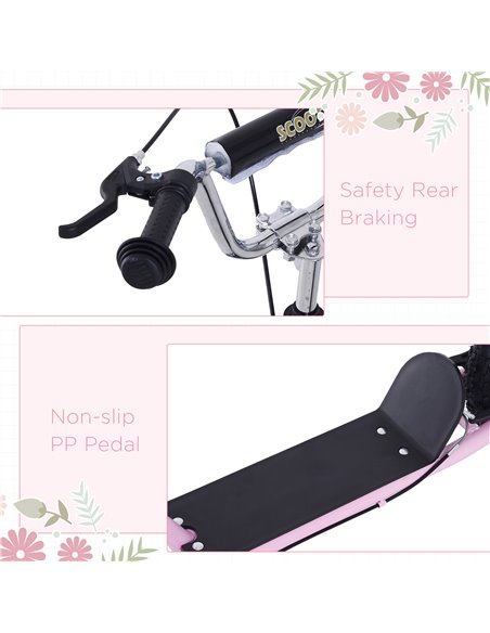 HOMCOM Youth Scooter Adult Teen Push Scooter Kids Children Stunt Scooter Bike Bicycle Ride On 16" Pneumatic Tyres , Pink - pic 4393 | FastDaddyshop