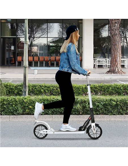 HOMCOM Folding Kick Scooter, Hight-Adjustable Urban Scooter w/ Rear Brake, Double Shock Absorption System, Warning Bell For 14+  - pic 4397 | FastDaddyshop