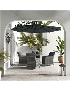 Outsunny 6 Pieces Garden 4 Seater Rattan Dining Set, Mixed Grey 861-086V70GG 2