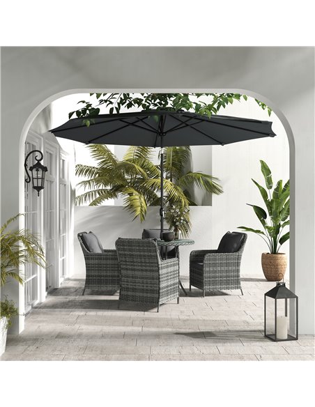 Outsunny 6 Pieces Garden 4 Seater Rattan Dining Set, Mixed Grey 861-086V70GG - pic 43979 | FastDaddyshop