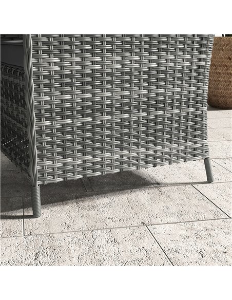 Outsunny 6 Pieces Garden Dining Set, 4 Seater Rattan Dining Set Outdoor with Umbrella, Cushions, Tempered Glass Top Table 861-08 - pic 43986 | FastDaddyshop