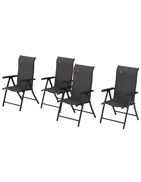 Outsunny 4 PCs Outdoor Rattan Folding Chair Set, Grey 861-056V01GY - pic 44041 | FastDaddyshop