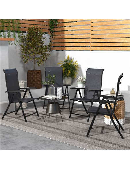 Outsunny 4 PCs Outdoor Rattan Folding Chair Set, Grey 861-056V01GY - pic 44042 | FastDaddyshop