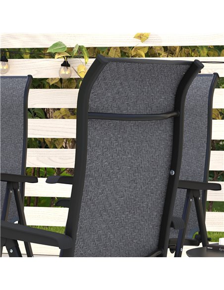 Outsunny 4 PCs Outdoor Rattan Folding Chair Set with 7 Levels Adjustable Backrest for Patio, Lawn 861-056V01GY - pic 44049 | FastDaddyshop