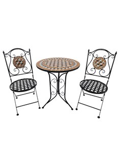 Outsunny 3 PCs Garden Mosaic Vintage Bistro Set, Black 84B-260