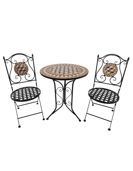 Outsunny 3 PCs Garden Mosaic Vintage Bistro Set, Black 84B-260 - pic 44050 | FastDaddyshop