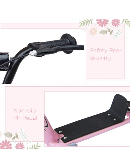 HOMCOM Teen Push Scooter Kids Children Stunt Scooter Bike Bicycle Ride On 12" EVA Tyres, Pink - pic 4408 | FastDaddyshop