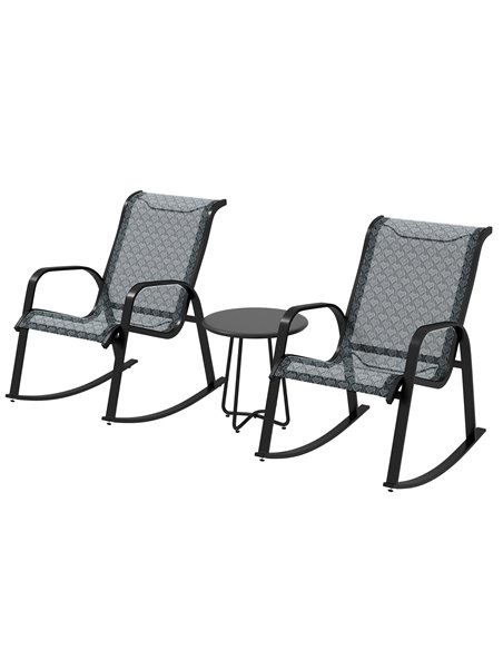 Outsunny 3 Pcs Garden Patio Bistro Rocking Set, Mixed Grey 84G-203V00MX - pic 44122 | FastDaddyshop